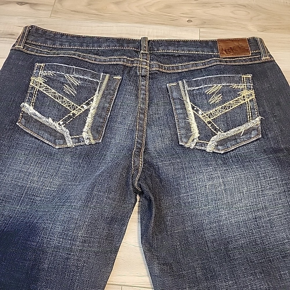 BKE Star Star Jeans Womens 34X31.5 Blue‎ Flare Stretch Embellished Pockets Denim